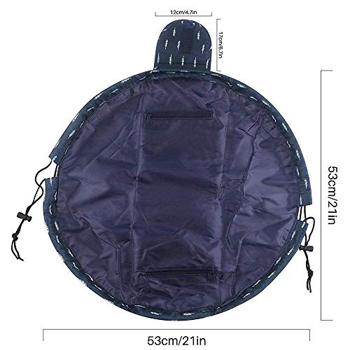 Bolso cosmético del Maquillaje, Bolsa de Viaje organizadora Magic de Gran Capacidad para señoras perezosas, Azul Oscuro Pluma