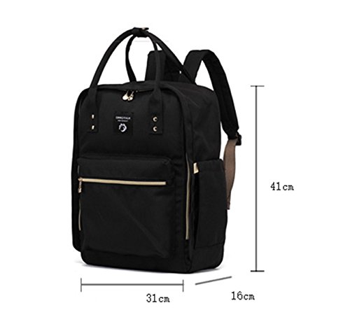 Bolso de hombro, bolso coreano de la momia de la manera, bolso de múltiples funciones de la madre de la capacidad grande, va el morral, bolso del bebé de la madre ( Color : Negro )