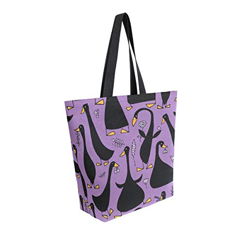 Bolso de lona para el hombro para hombres y mujeres con diseño de ganso y reutilizable