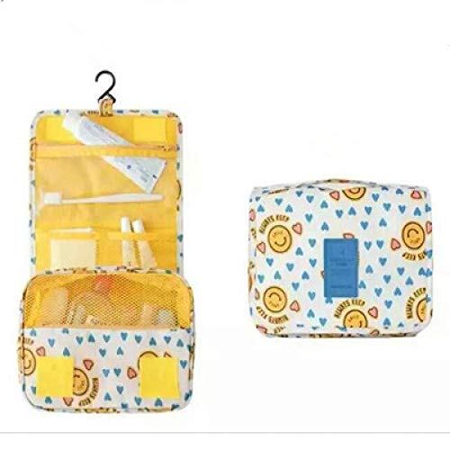 Bolso de mano multifuncional bolso de almacenamiento de señora bolso de almacenamiento de viaje bolso de mujer bolso de maquillaje-Smiley amarillo