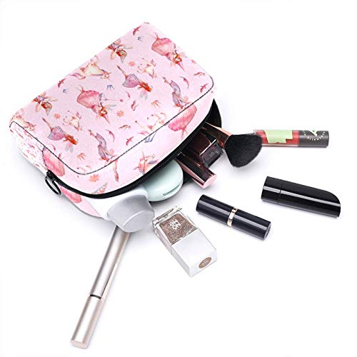 Bolso de maquillaje de pájaros de unicornio rosa bolsa de cosméticos organizador de viaje embrague de tocador