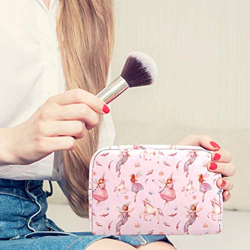Bolso de maquillaje de pájaros de unicornio rosa bolsa de cosméticos organizador de viaje embrague de tocador
