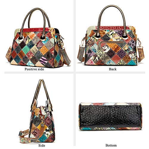 Bolso de Moda Bolso con Costura de Color Personalidad Bolsos de Mujer con Múltiples Bolsillos Interiores,Color a