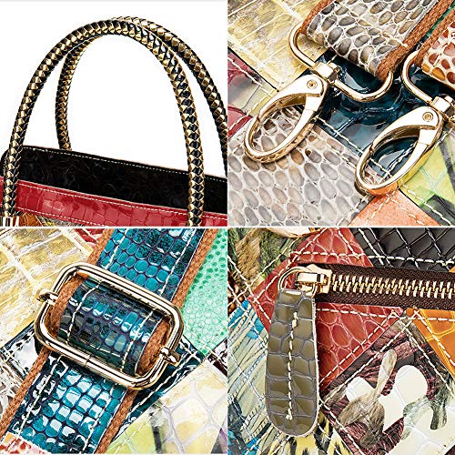 Bolso de Moda Bolso con Costura de Color Personalidad Bolsos de Mujer con Múltiples Bolsillos Interiores,Color a