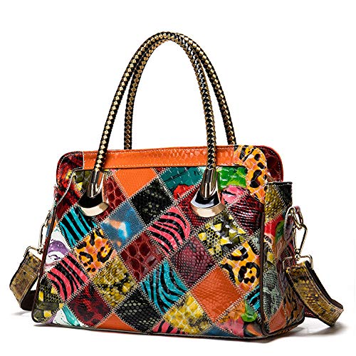 Bolso de Moda Bolso con Costura de Color Personalidad Bolsos de Mujer con Múltiples Bolsillos Interiores,Color a