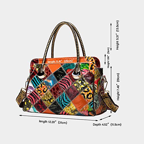 Bolso de Moda Bolso con Costura de Color Personalidad Bolsos de Mujer con Múltiples Bolsillos Interiores,Color a