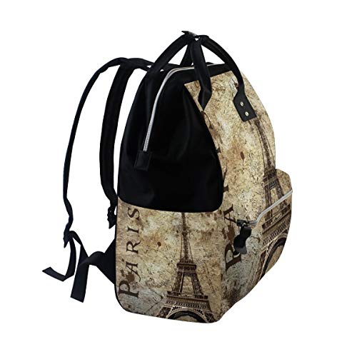 Bolso de Viaje Multifuncional de la Mochila de Las Bolsas de pañales de la Torre Eiffel de París