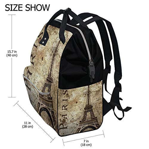 Bolso de Viaje Multifuncional de la Mochila de Las Bolsas de pañales de la Torre Eiffel de París