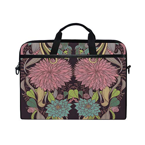 Bolso para computadora portátil Patrón Floral Peonías Hermosas 15-15.4 Pulgadas Funda para computadora portátil, maletín Bolso Bandolera para Hombres Mujeres, Estudiantes universitarios Gente de nego