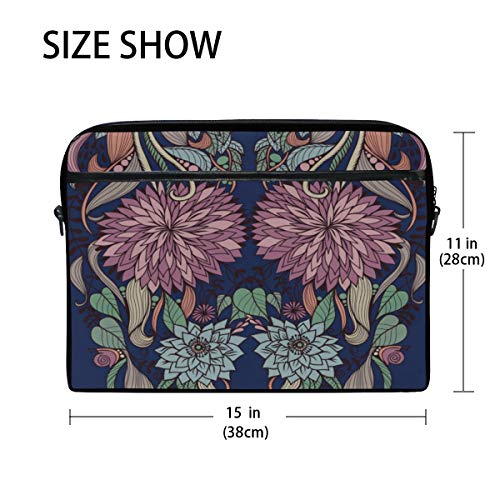 Bolso para computadora portátil Patrón Floral Peonías Hermosas 15-15.4 Pulgadas Funda para computadora portátil, maletín Bolso Bandolera para Hombres Mujeres, Estudiantes universitarios Gente de nego
