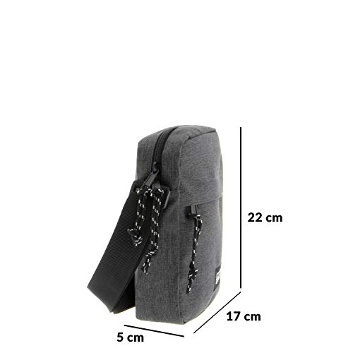 Bolso para Hombre Bolso Bandolera Coronel Tapiocca Casual con Solapa Bolsillos y Cremallera Denim 19 x 24 x 5 cm Gris