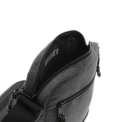 Bolso para Hombre Bolso Bandolera Coronel Tapiocca Casual con Solapa Bolsillos y Cremallera Denim 19 x 24 x 5 cm Gris