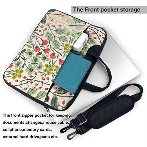 Bolso para Ordenador portátil con Estampado de Flores Hermosas, Bolso Maletín para Hombre de Negocios con Bandolera