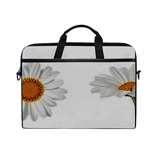 Bolso para portátil Dos Hermosas Flores de Margarita Vista Lateral Estuche para portátil de 15-15.4 Pulgadas, Bolso Bandolera maletín para Hombres Mujeres, Estudiantes universitarios Negocios