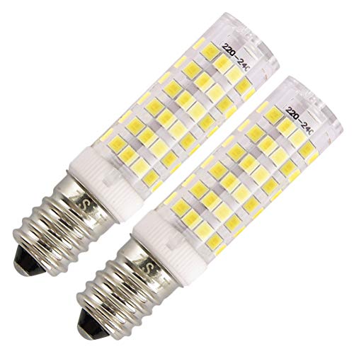 Bombilla campana extractora, ZSZT E14 bombilla LED 7W rosca Edison pequeña (SES) Equivalente 50W, Blanco Frío 6000K, pequeña y potente, 2 unidades