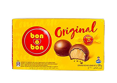Bombones de Chocolate con Leche y Oblea Rellenos con Crema de Maní, Argentina, box 270g - ARCOR bon-o-bon Original, 270g