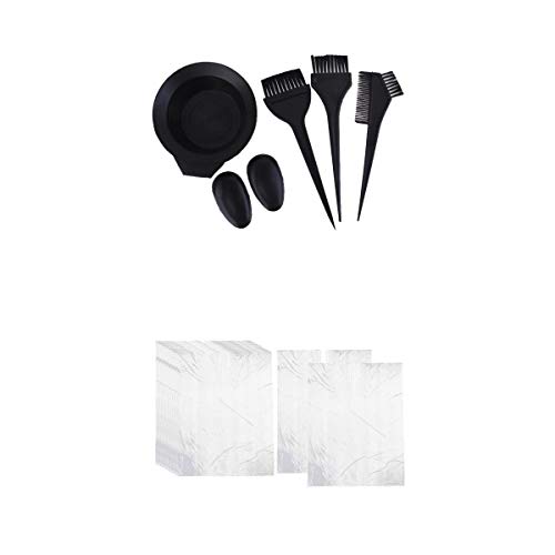 Bonarty Salon Hair Dye Tint Tool + 50x Capas De Peluquería Tela Impermeable Para Batas