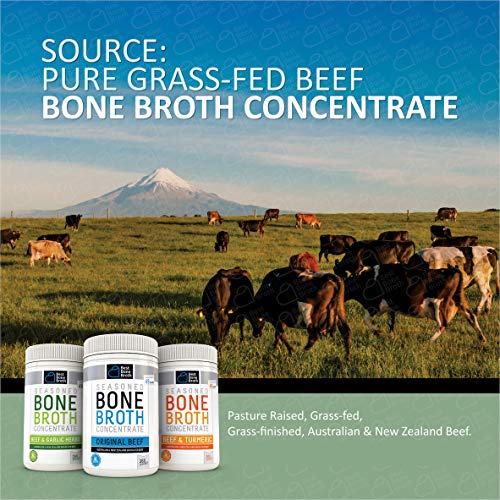 Bone Broth Caldo concentrado de hueso bovino - Rico en Colágeno para mejorar la salud del intestino, la firmeza de la piel y la salud del cabello - Alimentados con hierba, libre de hormonas