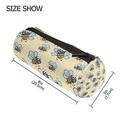 Bonipe - Estuche para lápices de abejas, bolsa de papelería escolar, caja con cremallera, bolsa de maquillaje