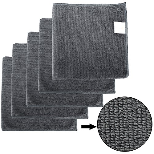 BONORUM Premium paños de Microfibra con 300 gsm Limpieza de automóviles, Motocicletas o del hogar - 5 Piezas - Diseño Elegante - Muy Absorbente y Libre de Pelusas - 40 x 40 cm
