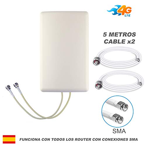 BOOSTCELL Antena 4G LTE Router MIMO para Zonas de Mala Cobertura. (5M Cable)