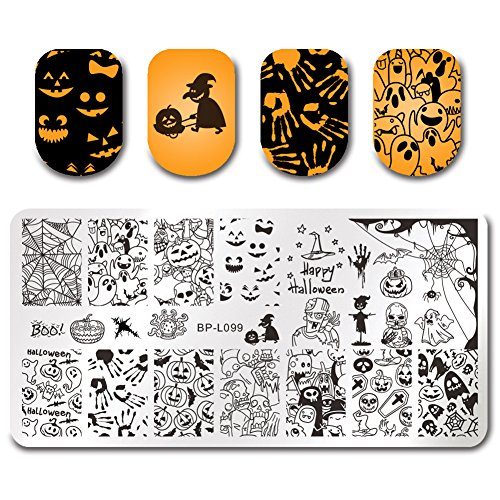 Born Pretty Plantillas Manicura Arte Uñas Estampado Temáticas Vacaciones Navidad Halloween Año Nuevo.