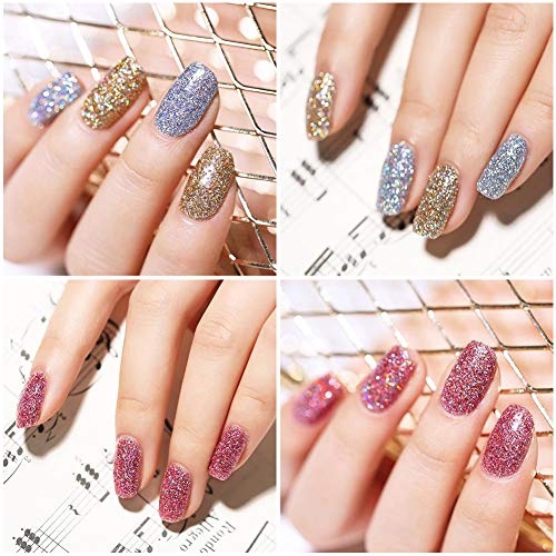 BORN PRETTY Without Lamp Cure Holographic Dipping Powder Natural Dry Nail Art Decoration Manicure 5PCS