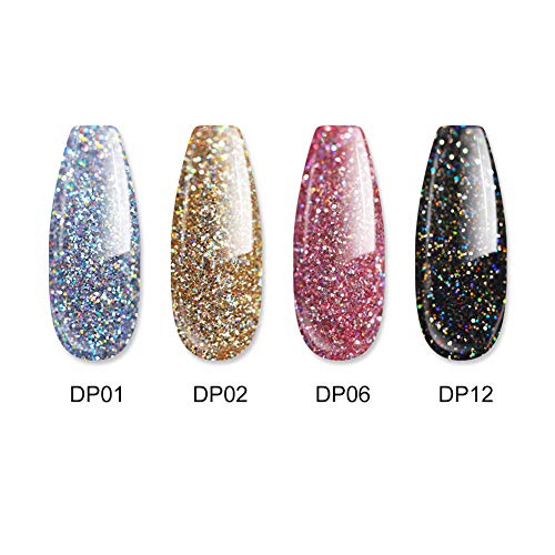 BORN PRETTY Without Lamp Cure Holographic Dipping Powder Natural Dry Nail Art Decoration Manicure 5PCS