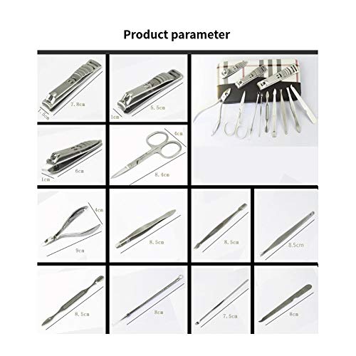 BOROK Herramienta De Manicura,Cortaúñas Reforzados para Trabajo Pesado Set De Manicura para Damas Set De Manicura Cortaúñas Resistente Lima De Uñas De Cristal De Pedicura Taladro De Uñas Cortaúñas