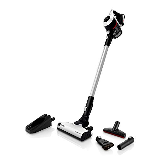 Bosch Unlimited Serie 6 - Aspiradora sin Cables, 2 Pilas Intercambiables, Color Blanco