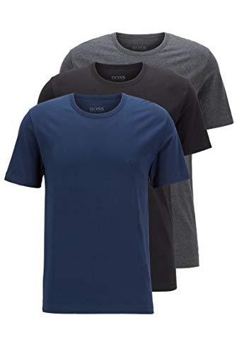 BOSS T-Shirt RN 3p Co Camiseta para Hombre, Azul (Open Blue 497), Medium, pack de 3