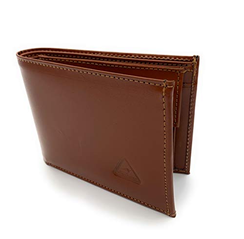 BOSSA NOVA® - Cartera de piel auténtica para hombre, color marrón, con compartimento para monedas, monedero espacioso, pequeño