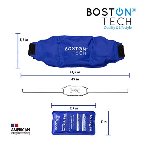 Boston Tech MA-101 Boston Pak - 2 bolsas de gel para frio y calor. Re-utilizables, 1 con cinturón universal ajustable y 1 otra con banda de compresión. Ideal para dolores y lesiones en general
