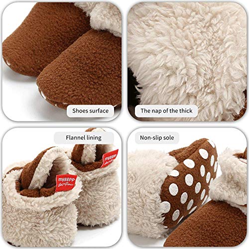 Botas de Niño Calcetín Invierno Soft Sole Crib Raya de Caliente Boots de Algodón para Bebés (6-12 Meses, Café, Tamaño de Etiqueta 12)