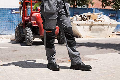 Botas de Seguridad para Hombres Zapatos de Trabajo de Cuero Puntera de Acero Calzado Ligero al Tobillo para Trabajar ESD S3 SRC 8872 de Black Hammer (42 EU)