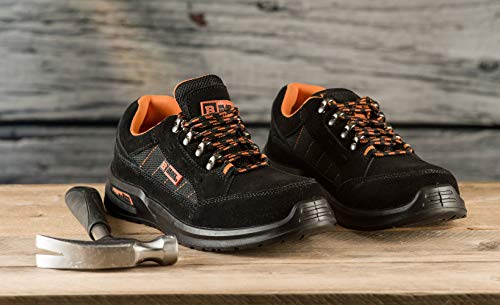 Botas para Hombre De Seguridad Puntera De Acero Zapatos De Trabajo Senderismo Plantilla De Protección Unisex-Adulto S1P SRC CE Aprobado Black Hammer 9952 Black Hammer (42 EU)