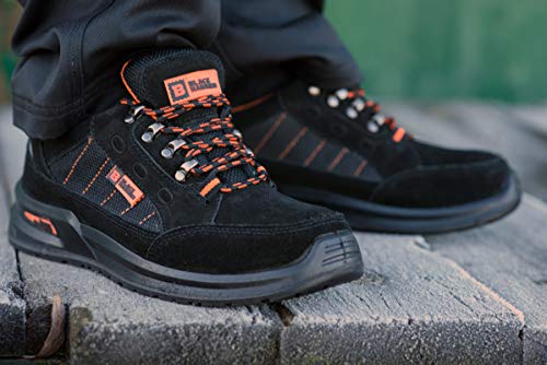 Botas para Hombre De Seguridad Puntera De Acero Zapatos De Trabajo Senderismo Plantilla De Protección Unisex-Adulto S1P SRC CE Aprobado Black Hammer 9952 Black Hammer (42 EU)