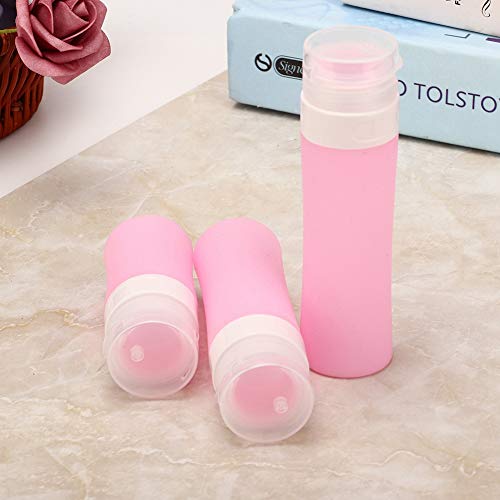 Botella dispensadora de maquillaje, 3 piezas, práctico dispensador de aceite esencial ligero, para maquillador profesional experto en belleza(Pink)