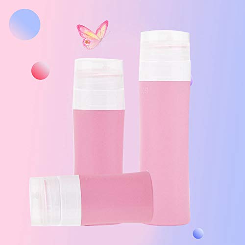 Botella dispensadora de maquillaje, 3 piezas, práctico dispensador de aceite esencial ligero, para maquillador profesional experto en belleza(Pink)