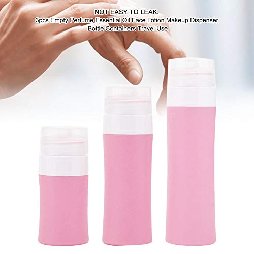 Botella dispensadora de maquillaje, 3 piezas, práctico dispensador de aceite esencial ligero, para maquillador profesional experto en belleza(Pink)