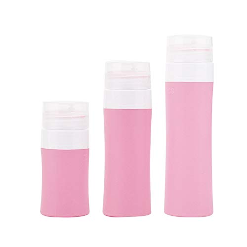 Botella dispensadora de maquillaje, 3 piezas, práctico dispensador de aceite esencial ligero, para maquillador profesional experto en belleza(Pink)