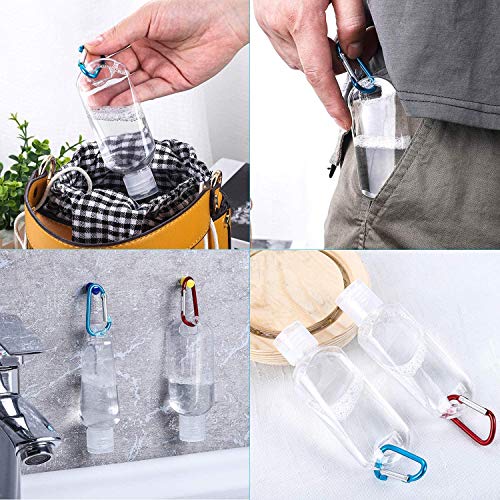 Botellas con Gancho, 10x50ml Botellas de Viaje|Botellas de Viaje Portátiles|Recargables Contenedores de Viaje con 5*Apriete la Botella+5*Botella de Spray, Podría Empacar con Loción, Alcohol