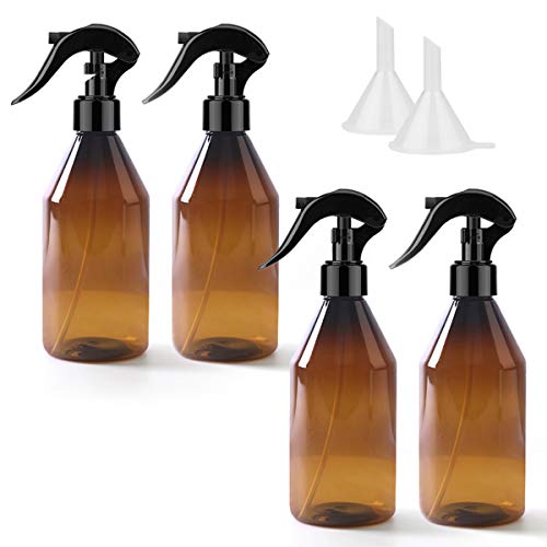 Botellas de espray ámbar de 300 ml, botella de espray de agua vacía, pulverizador para limpieza de plantas, alcohol para jardinería (4 unidades)