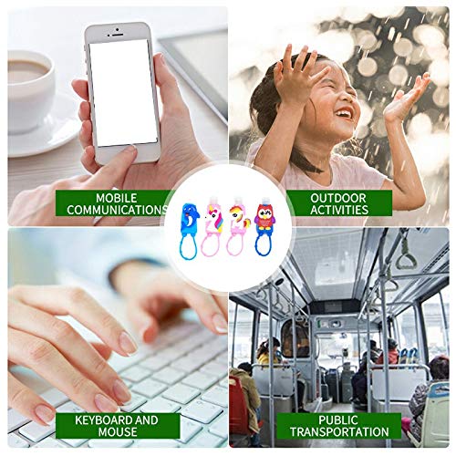Botellas de Viaje Portátiles para niños, Dispensadores vacíos de 30 mL para Rellenar Desinfectantes de Manos, Champús, Accesorio de Viaje para Niños – (Unicornio2, 4 PCS)