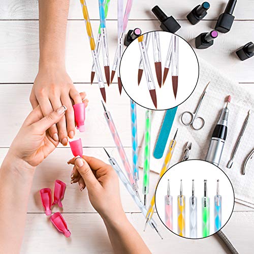 BQTQ 28 Piezas Pinceles Uñas Acrilico Gel Plumas de Arte de Uñas Separador de Uñas para Diseño de Uñas