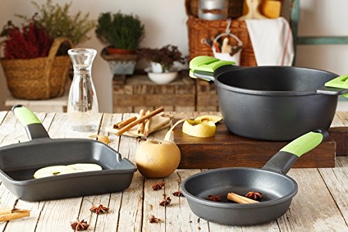 BRA PRIOR - Grill asador con rayas, aluminio fundido con antiadherente Teflon Classic, 28 cm