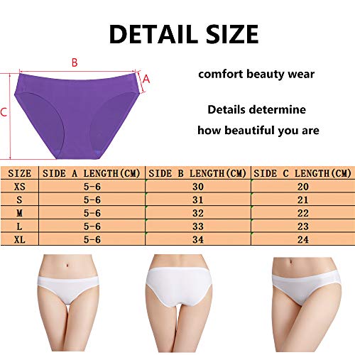 Bragas Mujer sin Costuras Invisible Señoras Braguitas Low Rise Suave Ligera Bikini Braguitas, Pack de 3 Negro/Beige/Blanco L