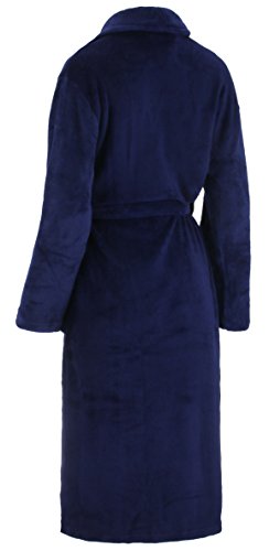 Brandsseller - Albornoz de microfibra, unisex, para hombre y mujer, tallas: S/M – L/XL, en los colores: crema, rosa, marrón, azul marino y gris marine L XL