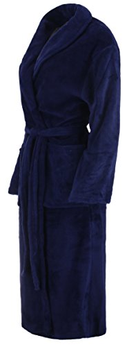 Brandsseller - Albornoz de microfibra, unisex, para hombre y mujer, tallas: S/M – L/XL, en los colores: crema, rosa, marrón, azul marino y gris marine L XL