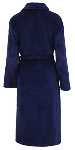 Brandsseller - Albornoz de microfibra, unisex, para hombre y mujer, tallas: S/M – L/XL, en los colores: crema, rosa, marrón, azul marino y gris marine L XL